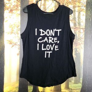 Dont Care Tank Top Women’s M Jeans By Buffalo Black Sleeveless Tassel Back Icona